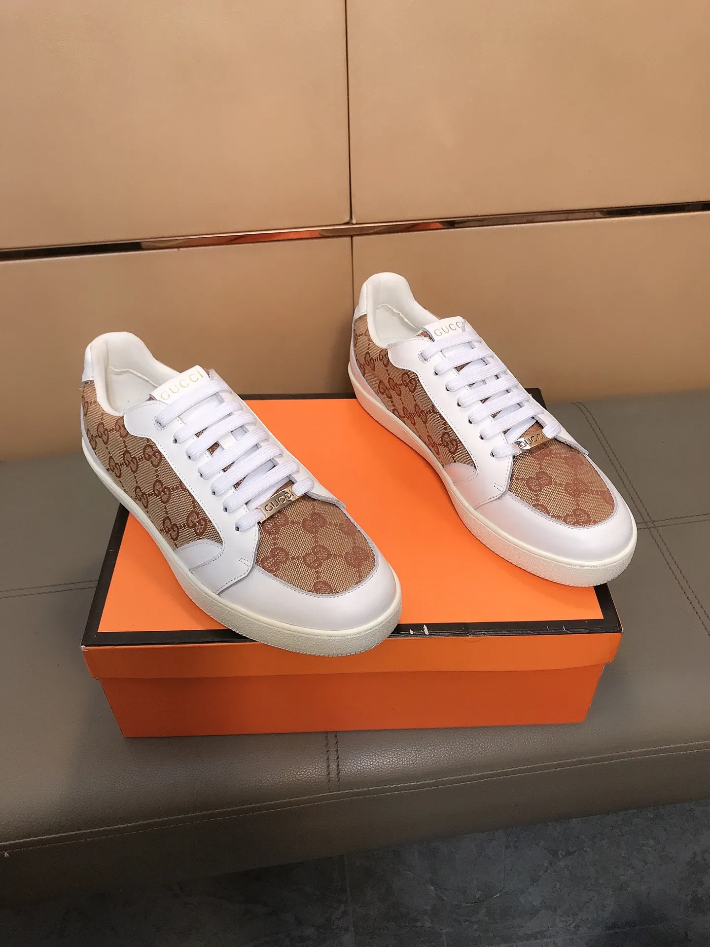 Men's Men's Shoes 230 ⌚️⌚️[GUCCI] Gucci men's casual shoes are absolutely popular 🔥The ultimate matching item for trendy men! Irresistible charm of super texture, the main recommendation, the upper is made of high-quality cowhide with printed fabrics, sheepskin feet, wear-resistant rubber sole, noble and elegant! Extremely comfortable🎁🎁You can be as handsome as you want💪 Size: 38-44!
